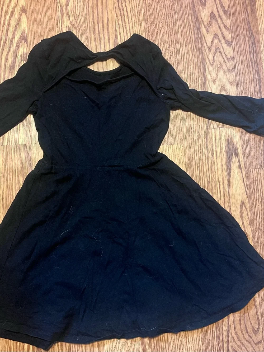 The Children’s Place Black Girls' Fit & Flare Dress with Keyhole Back